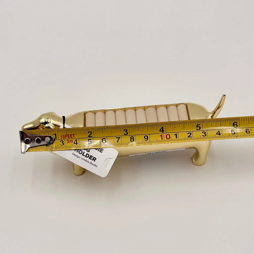 Umbra Dachsie Ring Holder Gold Metal Dachshund Dog Jewelry Organizer Tray NEW